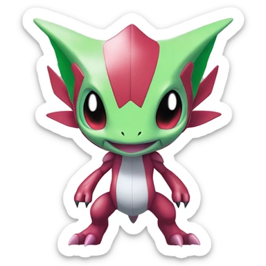 Cool Edgy Chibi Legendary Shiny Fakemon-Pokémon-Genesect-Flygon With Full Body Detailed High Quality sticker