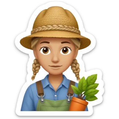 braided haired gardener sticker