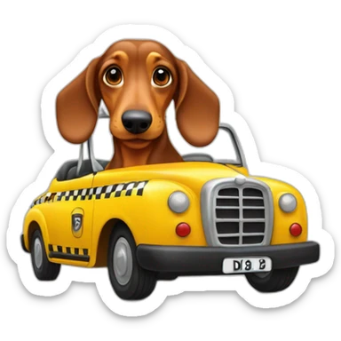 daschund taxi sticker