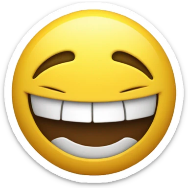 A yellow emoji smiling but with big biceps sticker