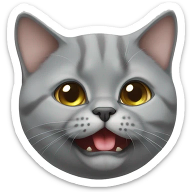 playful british shorthair with tongue out sticker