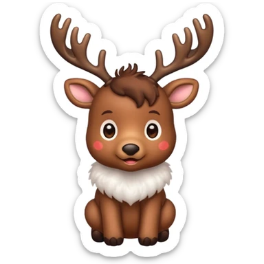 reindeer baby  cute, full body LIGHTS on his horns sticker