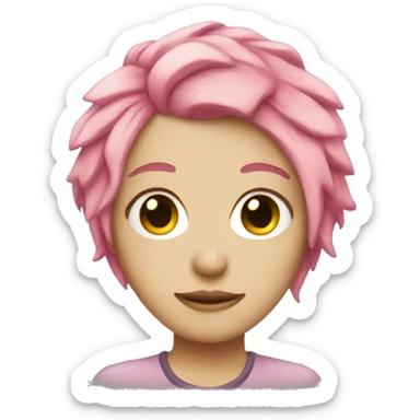 Emo girl with pink hair sticker