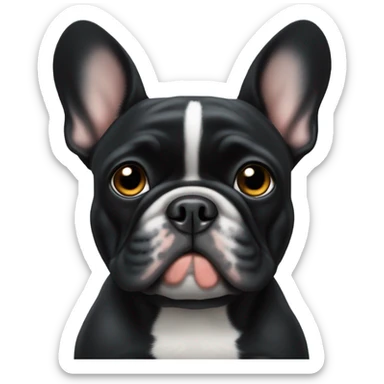 black French bulldog sitting sticker