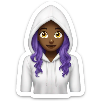 animated girls, longe hair-hoodie lila sticker