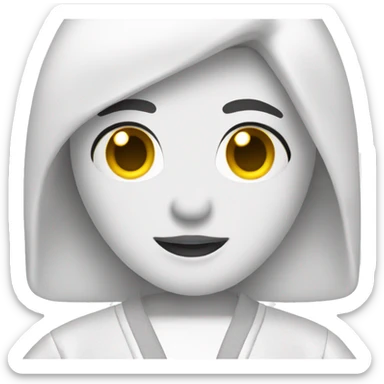 Satin white pajama sticker