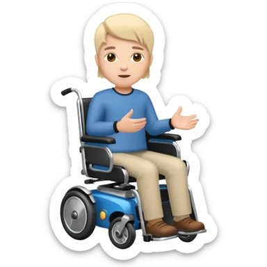 person in motorized wheelchair sticker