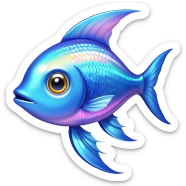 Adorable tetra fish with large sparkling eyes and long flowing fins. sticker