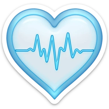 white heart with a pulse effect, Discord emoji style sticker