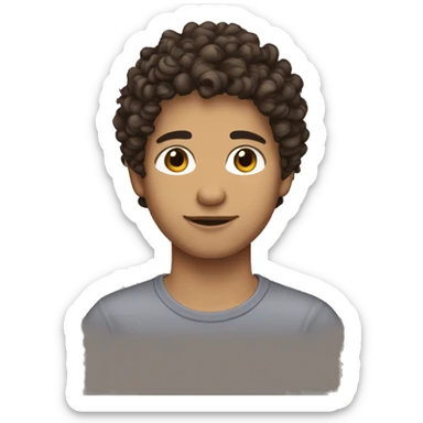 Mexican-lighter skin-twink-curly brown dyed hair sticker