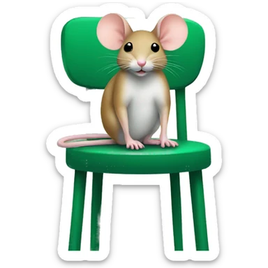Create an emoji of a mouse sitting on a green stool sticker