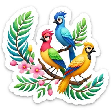 Spring birds sticker