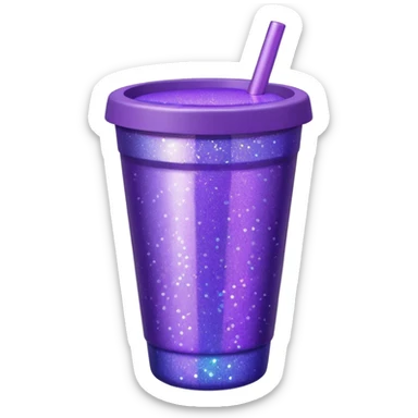 glitter purple cup sticker
