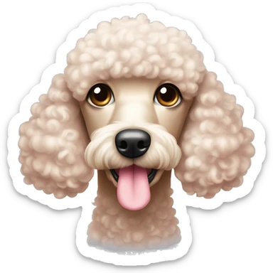 Poodle Cor champanhe usando uma lacinho rosa na cabeça  sticker