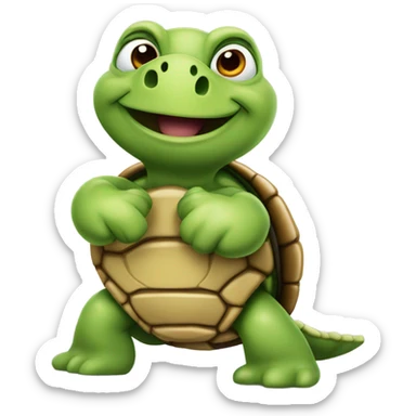 A turtle flipping me off sticker