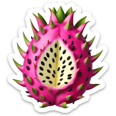 Dragonfruit cut in the meadle sticker
