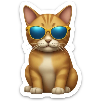 Cat with sunglasses sticker