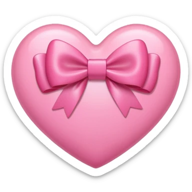 pink heart with a bow sticker