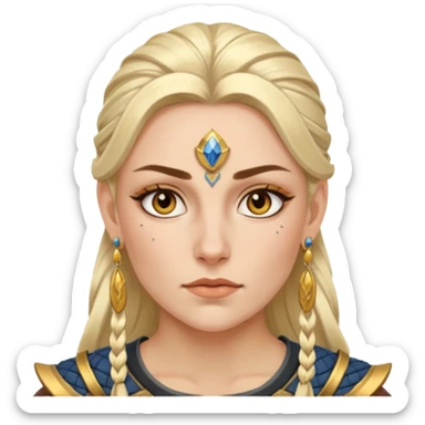ESO female nordic warrior with lashes and earrings sticker
