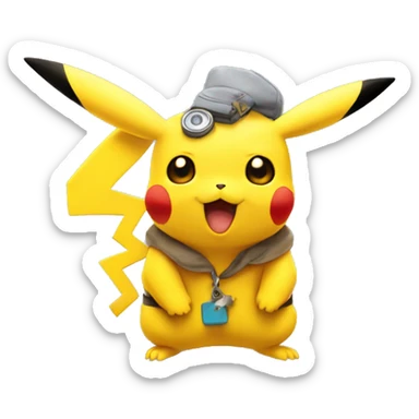 Pikachu saying I am watching you  sticker