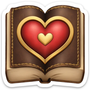 heart with a book motif sticker