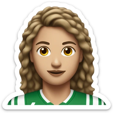 brwn-haired female athlete with sportssman sticker