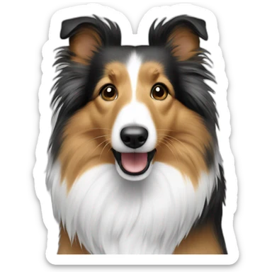 sheltie black white only sticker