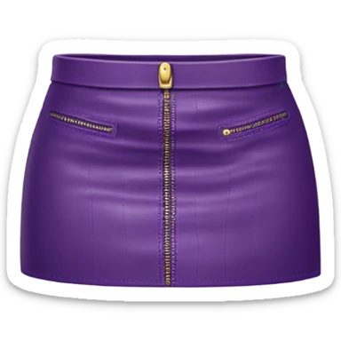 Purple leather mini skirt isolated sticker