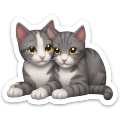 two cats cuddling sticker