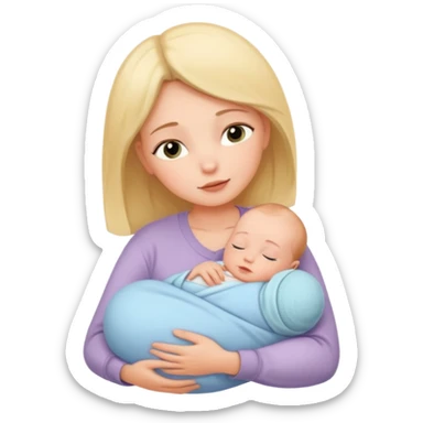 newborn baby with mother sticker
