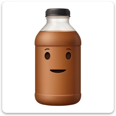 brown mate tea cup, 500ml, plastic, no face, no straw, no handle, not in a cup, white background sticker