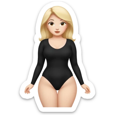 Curvy girl in a bodysuit sticker