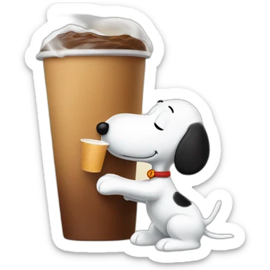 Snoopy drinking chai  sticker