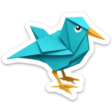 bird paper origami sticker