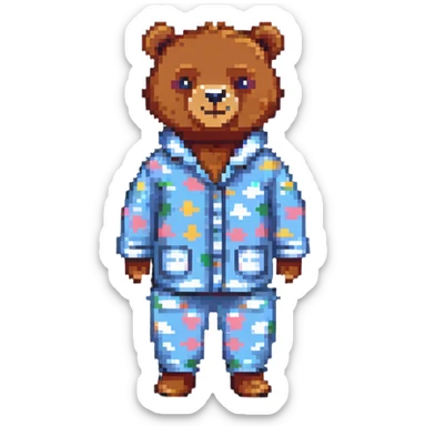 bear in pajamas sticker