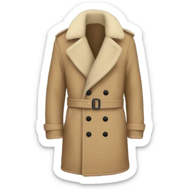 beige sherpa trench coat no person sticker