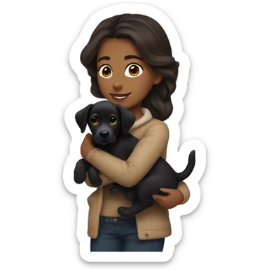spanish brunette with Uggs and a pup black labrador sticker