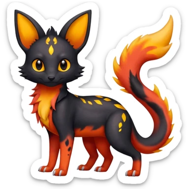 magma-gradients-colored Salandit-Umbreon-Flareon-Serval-Hybrid (Full body) sticker