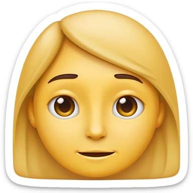 apple style emoji of a face with neutral expression, simplified features, smooth gradients, yellow skin tone, inspired by Apple emoji style, based on the reference photo sticker