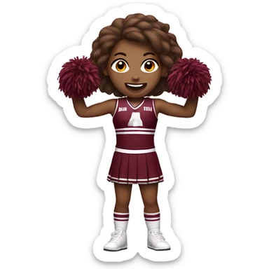 a cheerleader wearing maroon  sticker