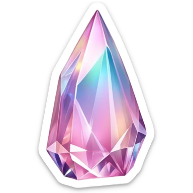 Pink iridescent nebula crystal shard sticker