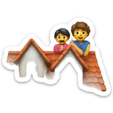 Casas con familia y una llave sticker