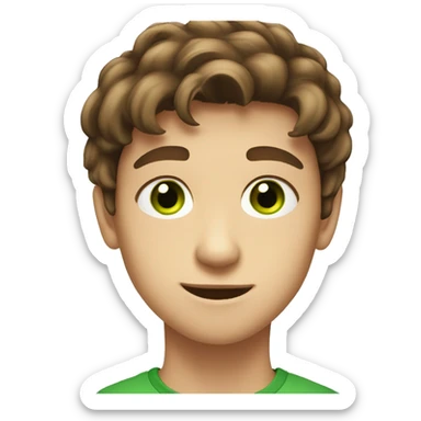 Brown hair teen-ager boy withe green eyes 13 years old sticker