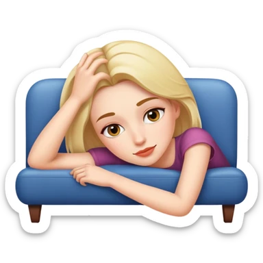 woman laying on a couch sticker