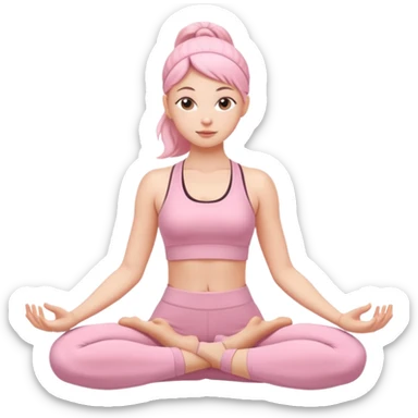 yoga girl in light pink outfit sticker