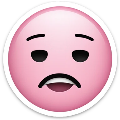 A pink circle is with 2 short black lines on it sticker