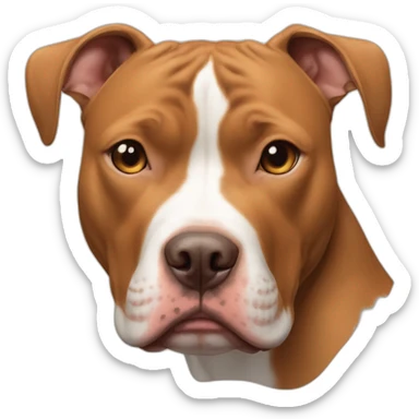 One fawn colored pitbull looks like a deer with white stripe on her face next to one copper colored pitbull boxer sticker