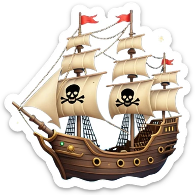 pirate ship in space sticker