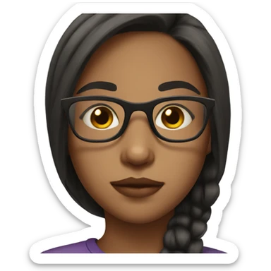 girl in glasses selfie not smiling  sticker