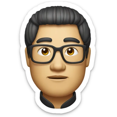 A portrait of Emperor Wu of Han, Liu Che, styled in Apple emoji art.   Cartoonish features with rounded shapes and bright colors,   resembling the style of Apple's emoji characters.   sticker